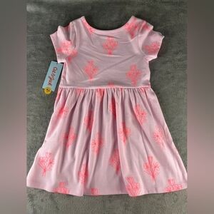 Cat & Jack Pink Floral Girls' Short Sleeve Dress